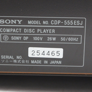 【ト静】 ★ SONY CDプレーヤーリモコン付き COMPACT DISC PLAYER ソニー 通電のみ確認済 中古現状品 画像参照 GC661GCG1Dの画像3