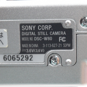 【ト静】 ★ SONY ソニー Cyber-shot DSC-W80 コンパクトデジタルカメラ デジカメ 通電のみ確認済み 中古現状品 BC-CSGC GC665GCG13の画像6