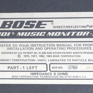 【ト静】 ★ BOSE 301 MUSIC MONITOR ボーズ スピーカー ペア 音出し確認済み 難有 詳細画像参照 中古現状品 GA601GCG22の画像7