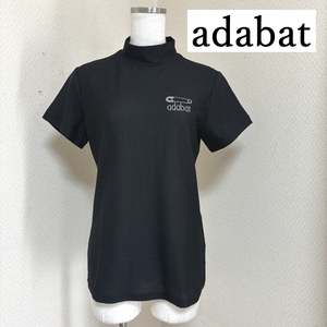 アダバット adabat　レディース 　ゴルフシャツ　ハイネック　Ｔシャツ 　半袖　黒　ブラック