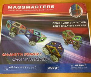 マグネット　ブロック　知育玩具　74pcs マグネットブロック 74pcs 新品未開封　送料無料　教材として　マグスマーター