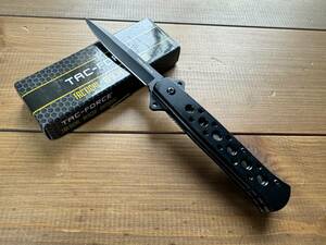 TAC FORCE TF-698BK 7" SPRING ASSISTED STILETTO FOLDING KNIFE