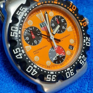 TAG HEUER タグホイヤー CA1214 フォーミュラ1 クロノグラフ SS オレンジ文字盤 QZ クォーツの画像10