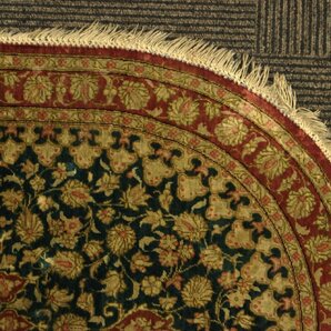 【董芸】イラン製 シルク ペルシャ絨毯 マラゲラグ マット 81万ノット クリーニング済み [20398]の画像5