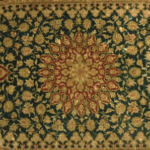 【董芸】イラン製 シルク ペルシャ絨毯 マラゲラグ マット 81万ノット クリーニング済み [20398]の画像3