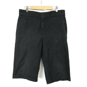 Dickies/ディッキーズ★ハーフ/ショートパンツ【W82cm/メンズL程度/股下36cm/black/黒】Pants/Trouser◆BH644