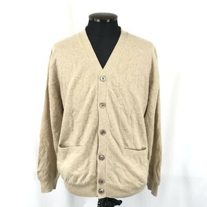 Clothing Collection★カシミヤ100%/長袖カーディガン【Mens size -L/ベージュ/beige】cardigan◆BG973