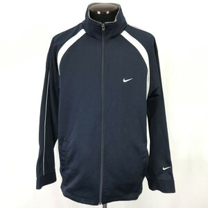  Nike /NIKE* jersey jacket [ men's L/ navy blue /navy blue] sport wear / Zip up /jacket*BH673