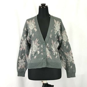 90s?USA製ビンテージ★ペンドルトン/Pendleton★ウール100％/長袖カーディガン【women’s size -M/カーキ系】Jackets/Cardigan◆BH166