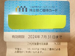 【即決/匿名発送無料】三越伊勢丹株主優待カード(限度額80万円)2024/7/31迄有効