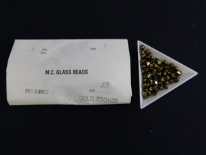 2992△未使用 チェコビーズ M.C.GLASS BEADS JET GOLD BRONZE ジェットゴールドブロンズ SUPERIOR CRYSTAL