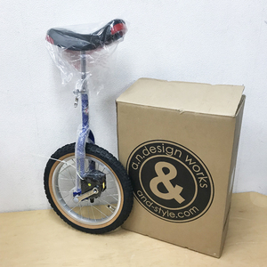 【未使用品】a.n.design works/エーエヌデザインワークス 一輪車 16インチ ブルー 男の子 女の子 乗車遊具 ※No.3※ UNI21