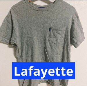 中古品★Lafayette ラファイエット Tシャツ グレー メンズ レディース コットン クルーネック ポケットTシャツ 