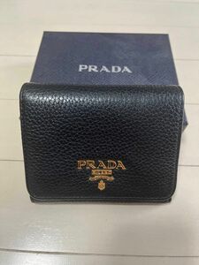 【直営店購入】プラダ PRADA 三つ折り財布 レザー