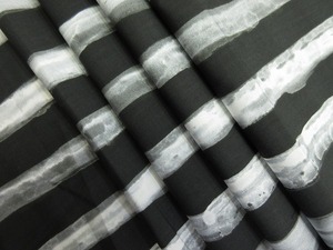  cotton 100 flat woven stripe One-piece blouse light ground width 115cm length 4m black gray [m659]