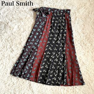 【極美品】Paul Smith ポールスミス プリーツ巻きスカート ロングスカート 花柄 M