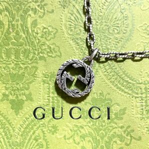 【美品】GUCCI グッチ ネックレス インターロッキング GG ラージ SV925 アラベスク