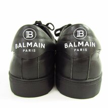 美品 BALMAIN バルマン 58-02 BA 8114 BLK 表記サイズ:45 レザースニーカー 靴 〓A9822_画像6