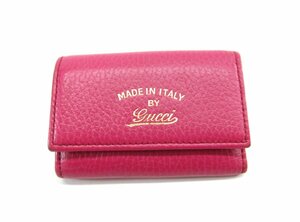 GUCCI Gucci 354499 leather pink 6 ream hook key case ∠UP4200