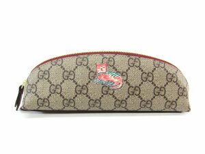 GUCCI グッチ ペンケース GGスプリーム 662129 キャット 猫 ∠UP4188