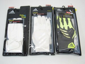 adidas アディダス バッティンググラブ 左投げ用/両手用 サイズ：M 24-25cm 3セット 手袋 #U2404