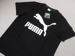 PUMA プーマ ビッグロゴ カジュアル コットン 半袖 Tシャツ　XL　黒　①