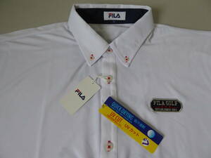 FILA GOLF フィラ ゴルフ 吸汗速乾 UV CUT ストレッチ ボタンダウン半袖ポロシャツ　3L　白