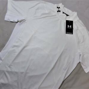 UNDER ARMOUR アンダーアーマー HEATGEAR ハイネック半袖コンプレッションシャツ 3XL 白 ②の画像2