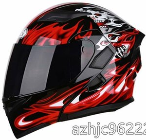 人気商品 男女通用 システムヘルメット フリップアップヘルメット フルフェイスヘルメット バイクヘルメット ダブルシールドXL