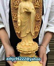 超人気☆黄楊木 実木彫刻手工芸品人物 仏像如来 置物 南無阿弥陀仏_画像4