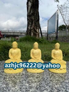 超人気☆木彫仏像 木彫り 精密細工薬師仏阿弥陀仏釈迦牟尼三世如来家居仏堂供養置物