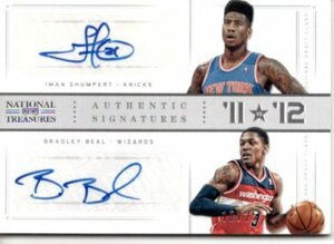 2012-13 Panini National Treasures Dual Auto Bradley Beal Iman Shumpert /25