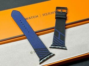 ☆即決 美品 Apple Watch Hermes 45mm 44mm ジャンピング 黒/ブルー サフィール シンプルトゥール アップルウォッチ エルメス 734