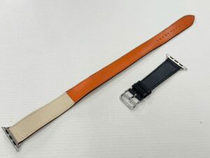 ☆即決 Apple Watch HERMES ヴォー スウィフト インディゴ クレ オレンジ ドゥブルトゥール 41mm 40mm レザーバンド 679