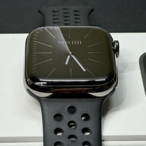 ☆即決 バッテリー100％ Series8 Apple Watch 45mm グラファイトステンレス アップルウォッチ Nike シリーズ8 737の画像3