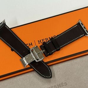 ☆即決 美品 Apple Watch HERMES 45mm 44mm バレニア エベンヌ ディプロイアントバックル エルメス アップルウォッチ Dバックル 753の画像1