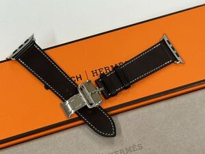 ☆即決 美品 Apple Watch HERMES 45mm 44mm バレニア エベンヌ ディプロイアントバックル エルメス アップルウォッチ Dバックル 753