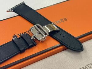 ☆即決 美品 Apple Watch HERMES 45mm 44mm 黒 ディプロイアントバックル エルメス アップルウォッチ Dバックル ブラック 799