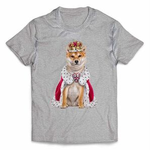 柴犬 いぬ 犬 王様 キング 王子様 王冠 Tシャツ メンズ レディース プリント 半袖Tシャツ