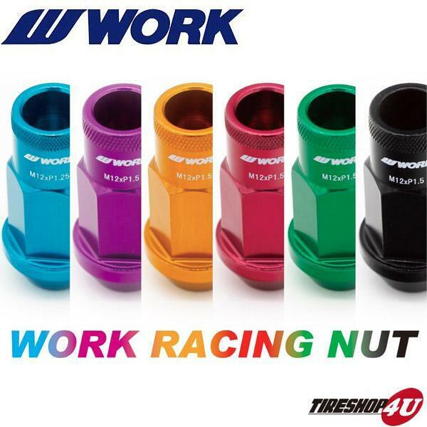 WORK EMOTION RACING NUT ワーク エモーション レーシング ナット M12xP1.25 ロック付 20pcs ブラック ニッサン スバル など 新品