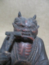 木彫　鬼の念仏　珍品　古箱付き　Q81-1_画像4