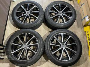 【2404010】スタッドレス BIGWAY B-win ZENATO-9 18インチ 7J +38 PCD114.3 5H + DUNLOP WINTER MAXX SJ8 225/55R18 2014年 デリカD5 等