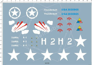 ●デカール1/16 Ｍ４シャーマン戦車サンダーボルト号【即決・送料無料！匿名発送】 　64159