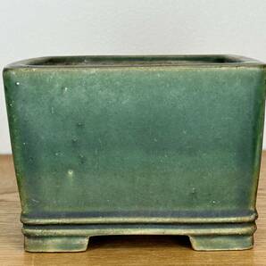 【柴勝】『緑釉窯変切立内縁下二重帯切足正方鉢』(横12.7cm・使い込まれ、落ち着いた色合いになっています。)の画像3