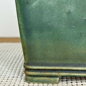 【柴勝】『緑釉窯変切立内縁下二重帯切足正方鉢』(横12.7cm・使い込まれ、落ち着いた色合いになっています。)の画像10