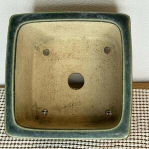 【柴勝】『緑釉窯変切立内縁下二重帯切足正方鉢』(横12.7cm・使い込まれ、落ち着いた色合いになっています。)の画像5