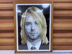 １円スタート Jackie Cheffins Kurt Cobain ジャッキー シェフィンズ カートコバーン ポスター 絵画 アート 額付き　サインあり