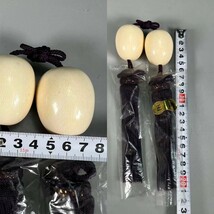 H0284 風鎮一對 東洋彫刻 細密細工 畫道具 茶道具 錘 掛け軸 軸先 置物 文房具 箱付 時代物 重147g_画像10