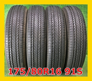 ★2022年製 175/80R16 91S ブリヂストン DUELER H/L 852 中古 夏タイヤ 4本 16インチ★