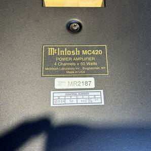 Mcintosh マッキントッシュ MC420 正規品 50Wx4 4ch,3ch,2ch パワーアンプ 動作確認済みの画像5